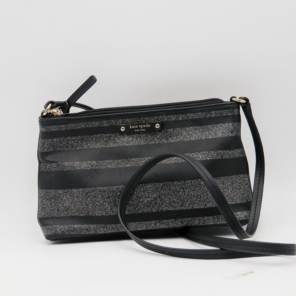 Kate Spade Black And Silver Small Crossbody Handbag Gray​​